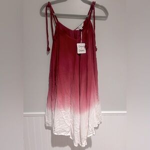 DAVI & DANI Asymmetrical Dress in Red and White